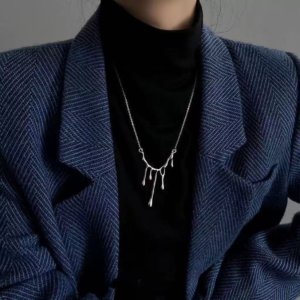 Tide Stacked Butterfly Necklace Female Niche Design Sense Versatile Personality Internet Celebrity Hip Hop Collarbone Chain Neck Chain