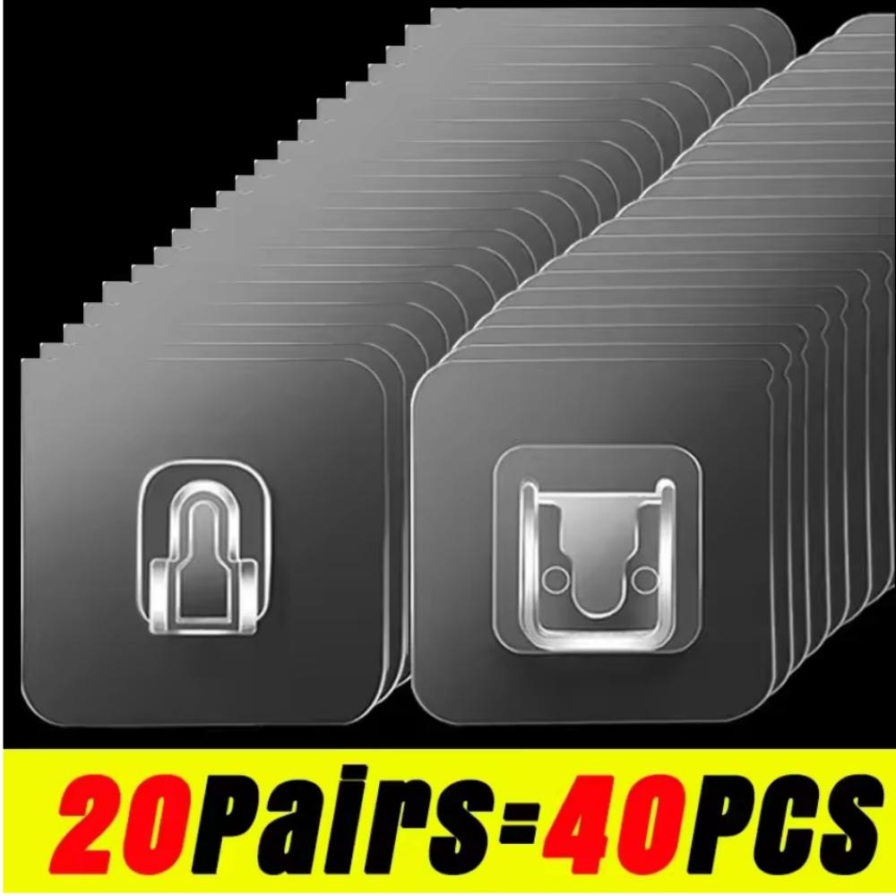 

Double-Sided Self Adhesive Wall Hooks Strong Sticky Transparent Traceless Kitchen Bedroom Wall Hook Storage Holders Wholesale