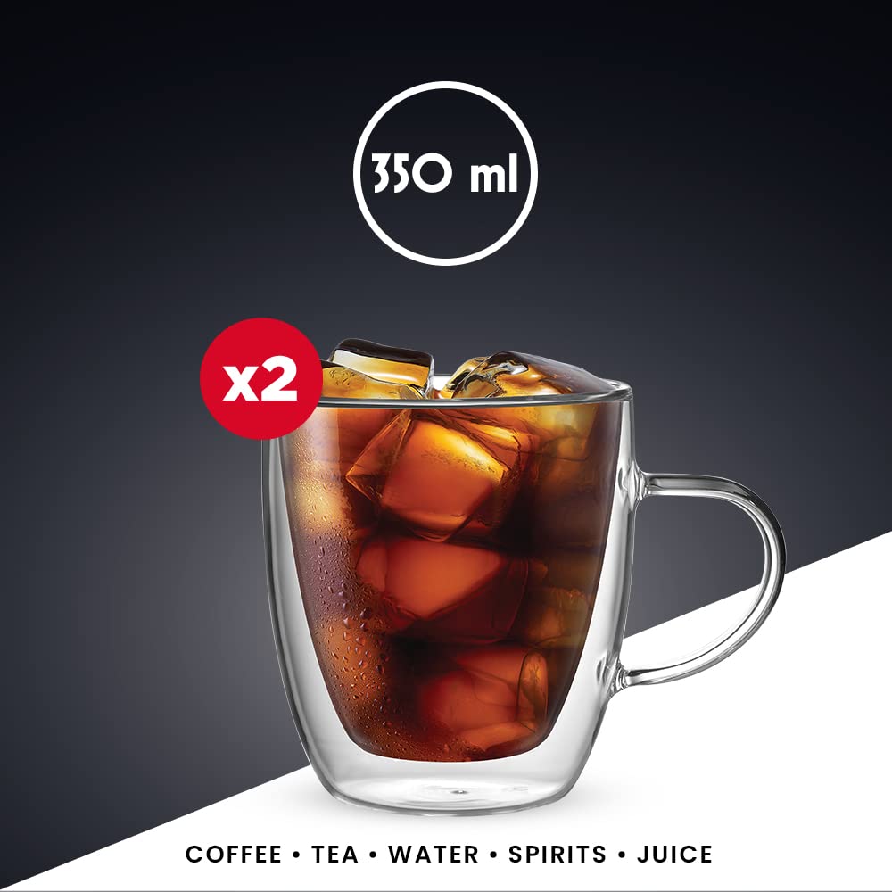 Bialetti Bialetti Capri Double Wall Glass Heat Resistant Glass 350ml 2 Pieces