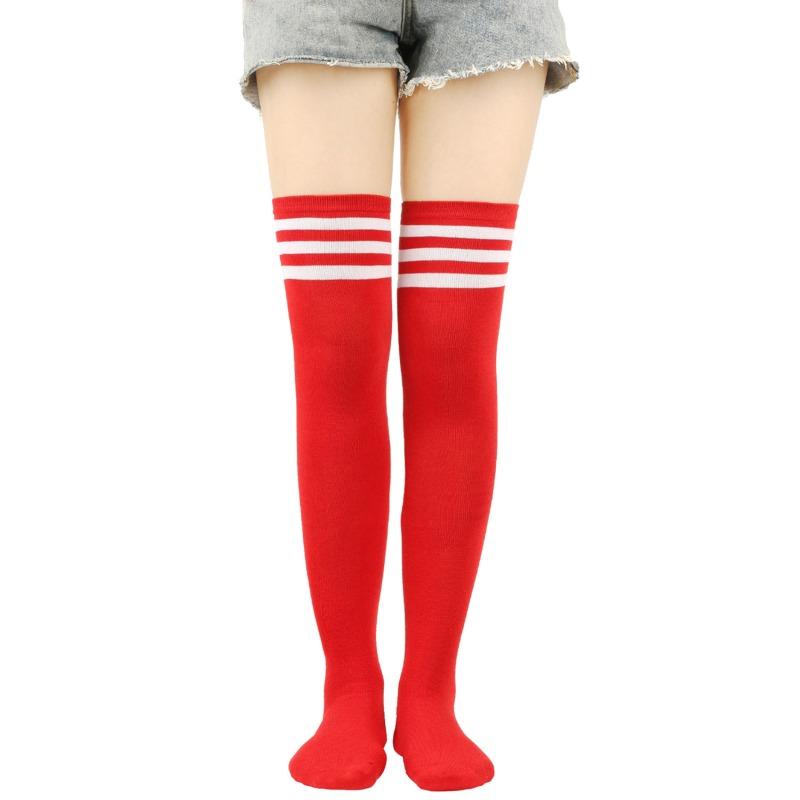 Sexy Schwarz Weiß Gestreifte Lange Socken Damen Über Knie Oberschenkelhoch Über Knie Strümpfe Damen Mädchen Warme Kniestrümpfe 2025