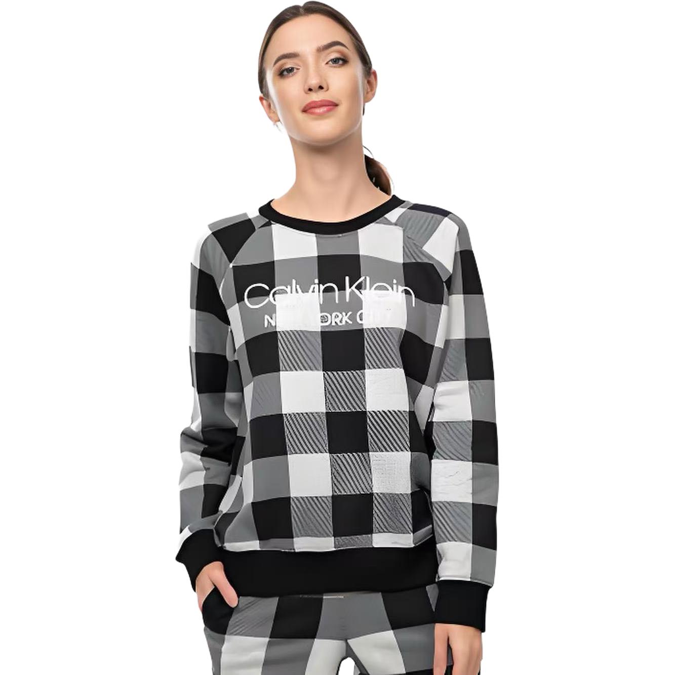 

Calvin Klein Клетчатый свитшот с рукавами реглан и длинным рукавом, женские топы QS6301 S
