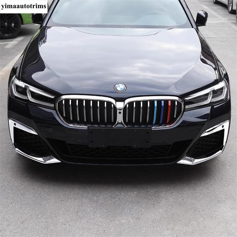Front Fog Light Lamp Eyelid Eyebrow Bumper Corner Strip Decor Cover Trim Accessories For BMW 5 Series G30 525i 530i 2017 -