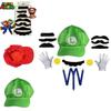 Sombrero de Sol Octogonal Oficial de Personaje Mario para Adulto, Gorra de Béisbol y Set de Accesorios