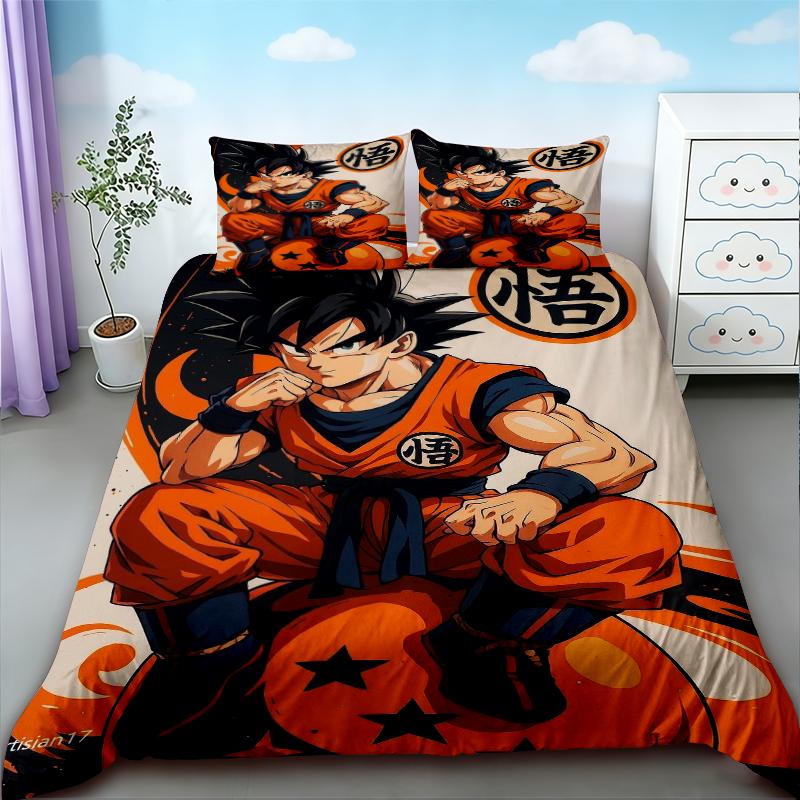 Teens Goku Duvet Cover Dragon Ball Bedding Set Queen King Size For Bedroom Home Dormitory Decor Boys Birthday Gifts