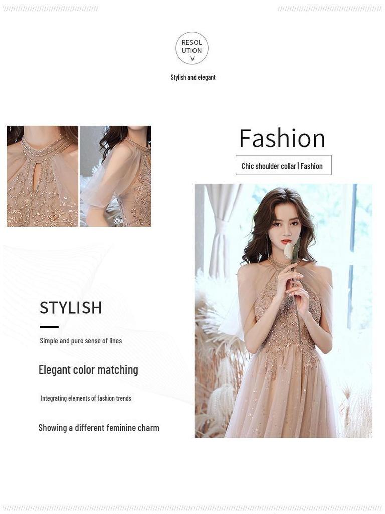 Šampaňské večerní šaty: Jarní banket 2025 Šaty pro družičku a hostitelku