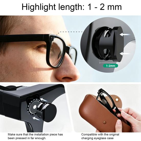 Camera Privacy Cover for Meta Smart Glasses, Signal Friendly Light Dimmable Sticker with Snap And Slide Design, Easy Install Camera Lens Cover