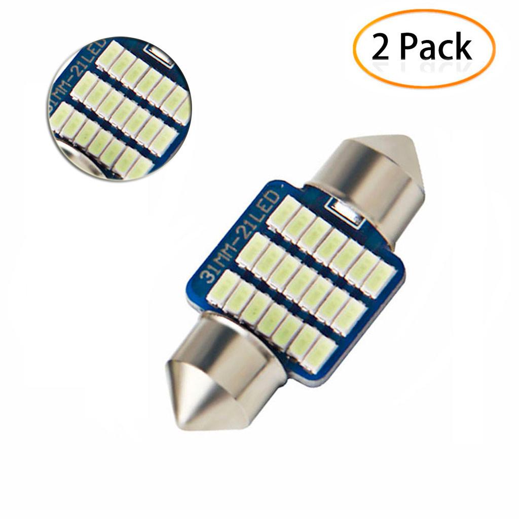 2PCS 31MM 3014 21SMD LED Car Festoon Dome Interior Map Reading Light Bulb White