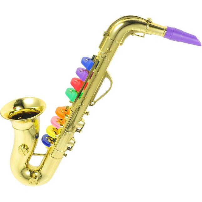 Saxophone for Kids Musical Instruments Toy Fake Saxophone Prop Trumpet Toy Clarinet with 8 Colored Coded Keys Educational Toy for Toddlers Children