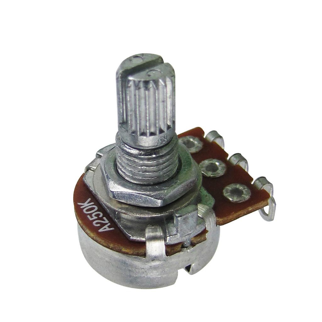 FLEOR 50pcs Mini Guitar Potentiometers Guitar Parts 250K /500K Pots 18-Spline for Electric Guitar Bass