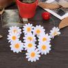 100PCS 4cm Daisy Artificial Flower Fabric Heads Bulk Wedding Decoration (#3 White)