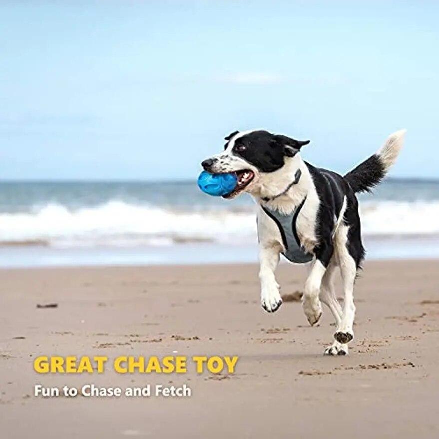 Squeaky Dog Toys For Aggressive Chew Toy Rubber Puppy Chew Ball Teeth Grinding Cleaning Durable Pet Toy