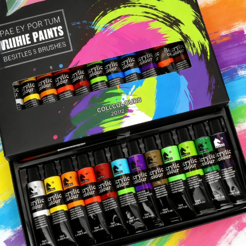 24-color Aluminum Tube Acrylic Oil Paint Set for Beginners Art Gouache Paint Painting Set
