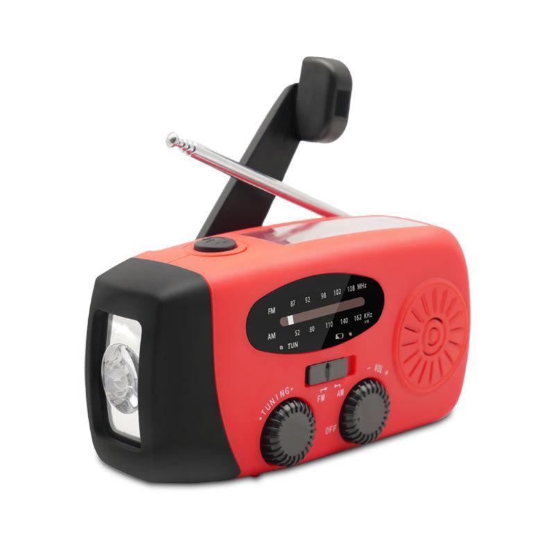 

Popular Hand-Crank Solar Emergency Radio with Weather Alerts & Multi-Function Charging EU Version 2000mAh красный