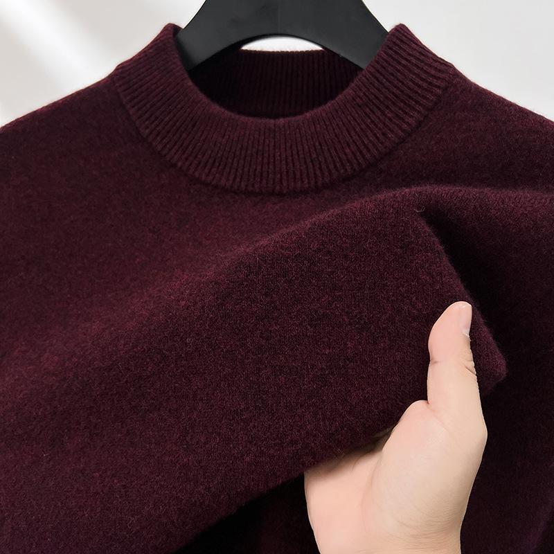 Men s Winter Australian Wool Half-High Collar Sweater – 100% Pure Wool, Thick and Warm. XL