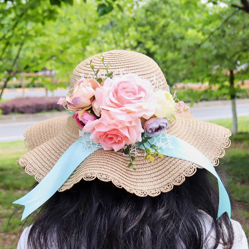 Beach Straw Hat for Women In Summer with A Large Brim for Sun Protection and Shade Versatile for Travel UV Resistant and Large Brimmed Cool Hat
