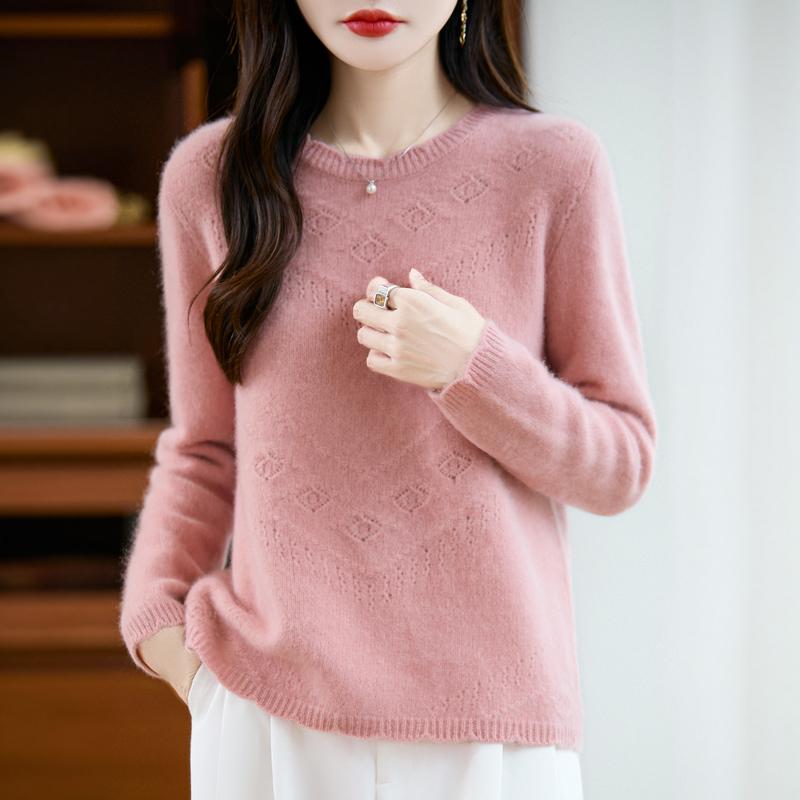 Dámský kašmírový svetr Kašmír Qinghe 30% kašmír 70% vlna podzimní a zimní pulovr hřejivý a módní