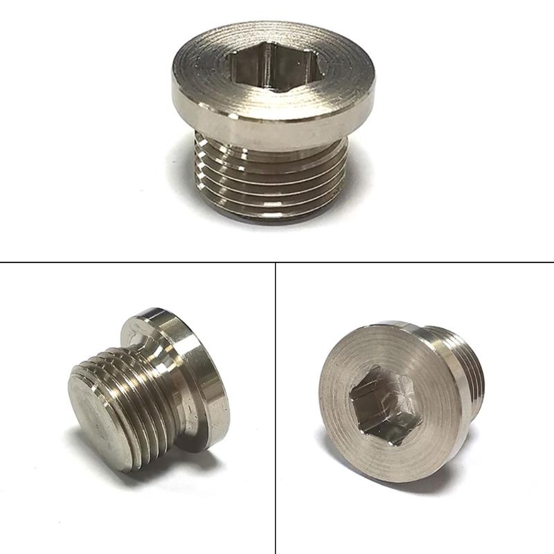Oxygen Sensor Stainless Steel Bung Plug Nut Stepped Cap Mount Kit Wideband Solder Hex Bungs M18x1.5 Fits Universal for C