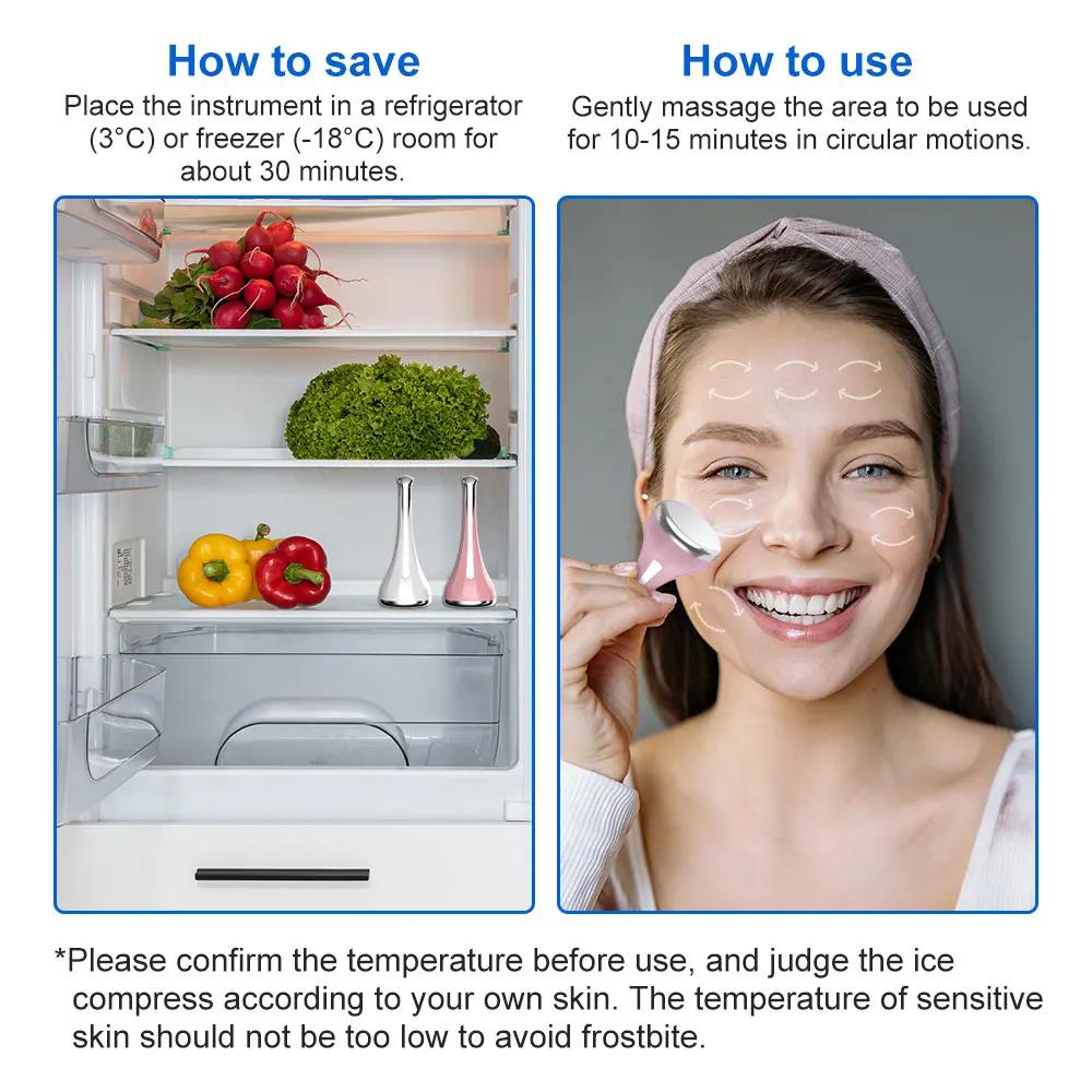 Freezable Ice Compress Skin Cooler Skin Calming Massager Face Edema Removel Roller Reduce Eye Neck Massager Cooler Edema Remover