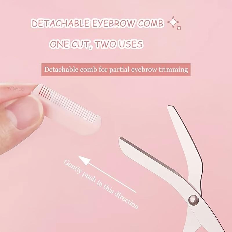 3-Piece Curved Eyebrow Trimmer Set With Razor And Comb For Beginners, Eyebrow Grooming Tools For Women