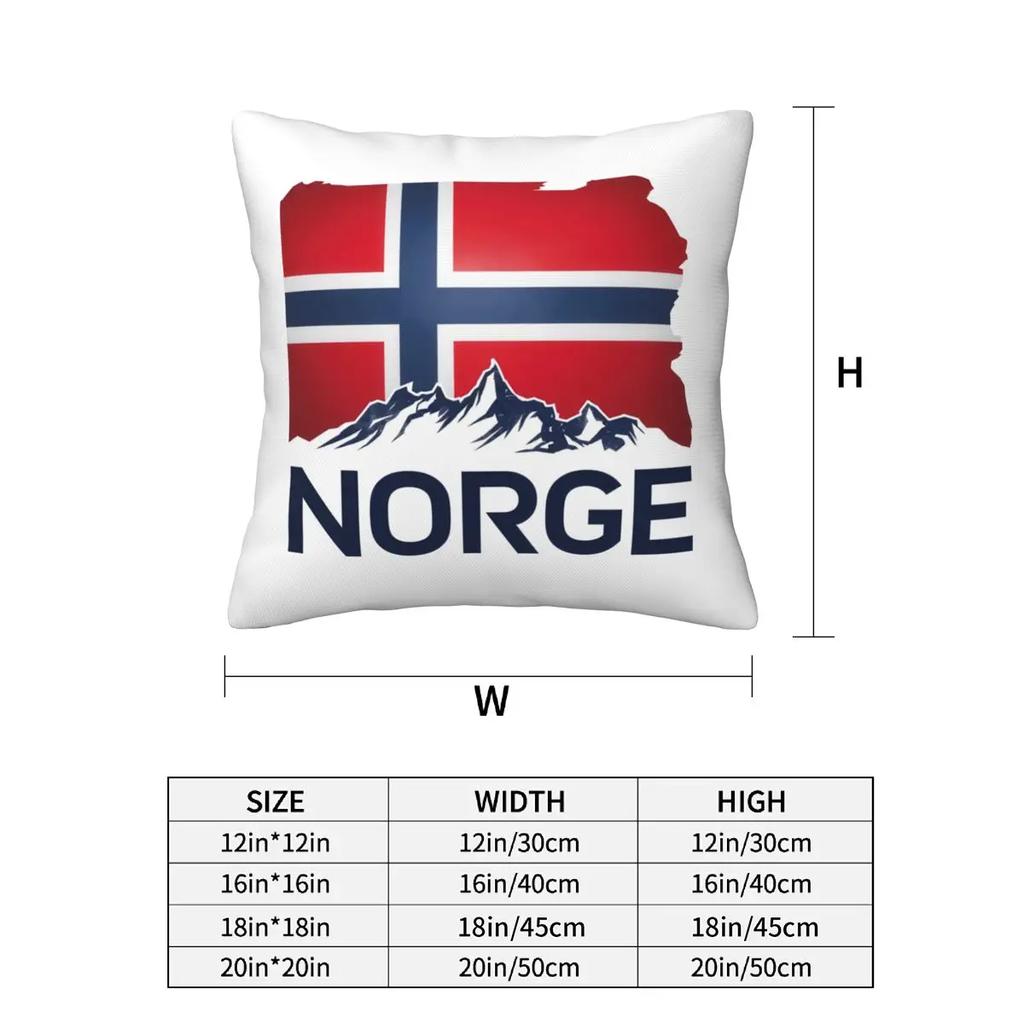 Norway Flag 2 Pcs Square Pillowcase Pillow Cover Cushion Decor Comfort Throw Pillow For Home Living Room