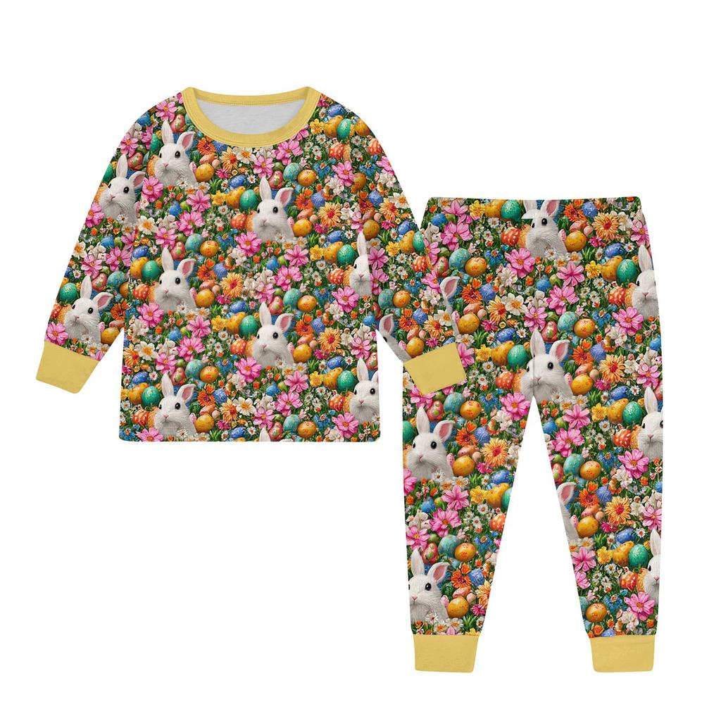 Children's Set - Printed Cartoon Two-Piece Outfit Set For Boys And Girls