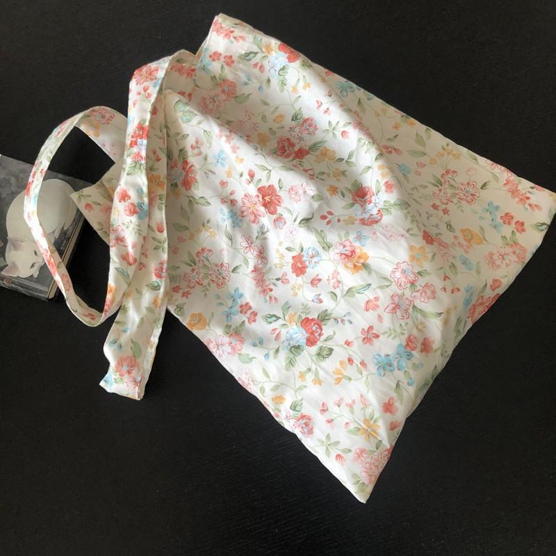 2021 New Poplin Cotton Thin Shoulder Bag Handbag Azalea Flower Floral