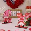 Romantic Valentine's Day Wooden Decor Heart Shaped Rudolph Figurine For Home Decoration