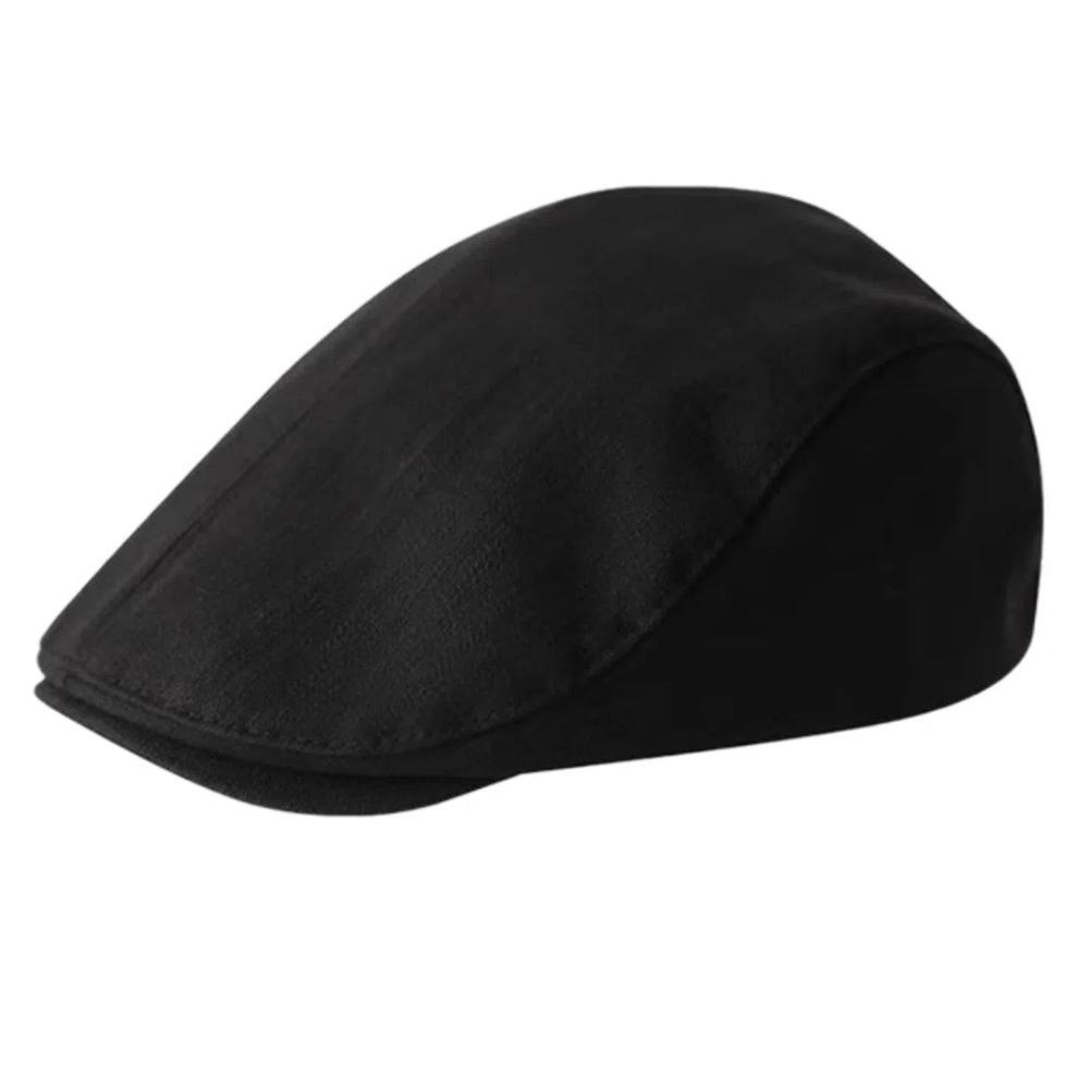 

Retro Forward Hat Short Brim Cloth Painter Cap Casual British Beret Cap Outdoor чёрный