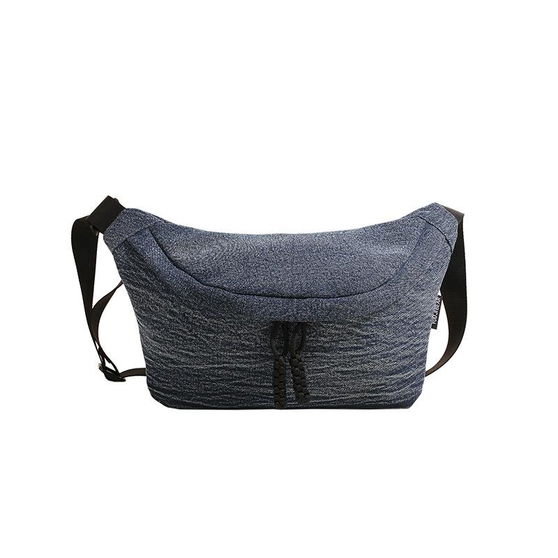 

Джинсовая маленькая сумка на груди, женская сумка через плечо в кампусном стиле темно-синий