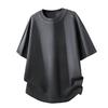 Tencel Thin Short-sleeved Sweater Men's Comfortable Viscose Ice Cool Silk T-shirt Men's Round Neck Minimalist Literary Casual Short-sleeved Men