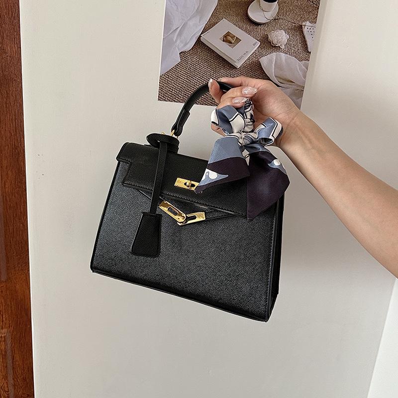 2026 Mori Cute Lychee Textured Niche Shoulder Bag - Women's Summer Small Square Handheld Kelly Bag