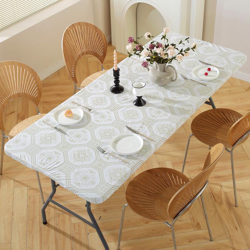 Bohemian wasserdichte Vinyl-Tischdecke mit elastischer Flanellrückseite - Passend für 1,2 m bis 1,8 m Tische