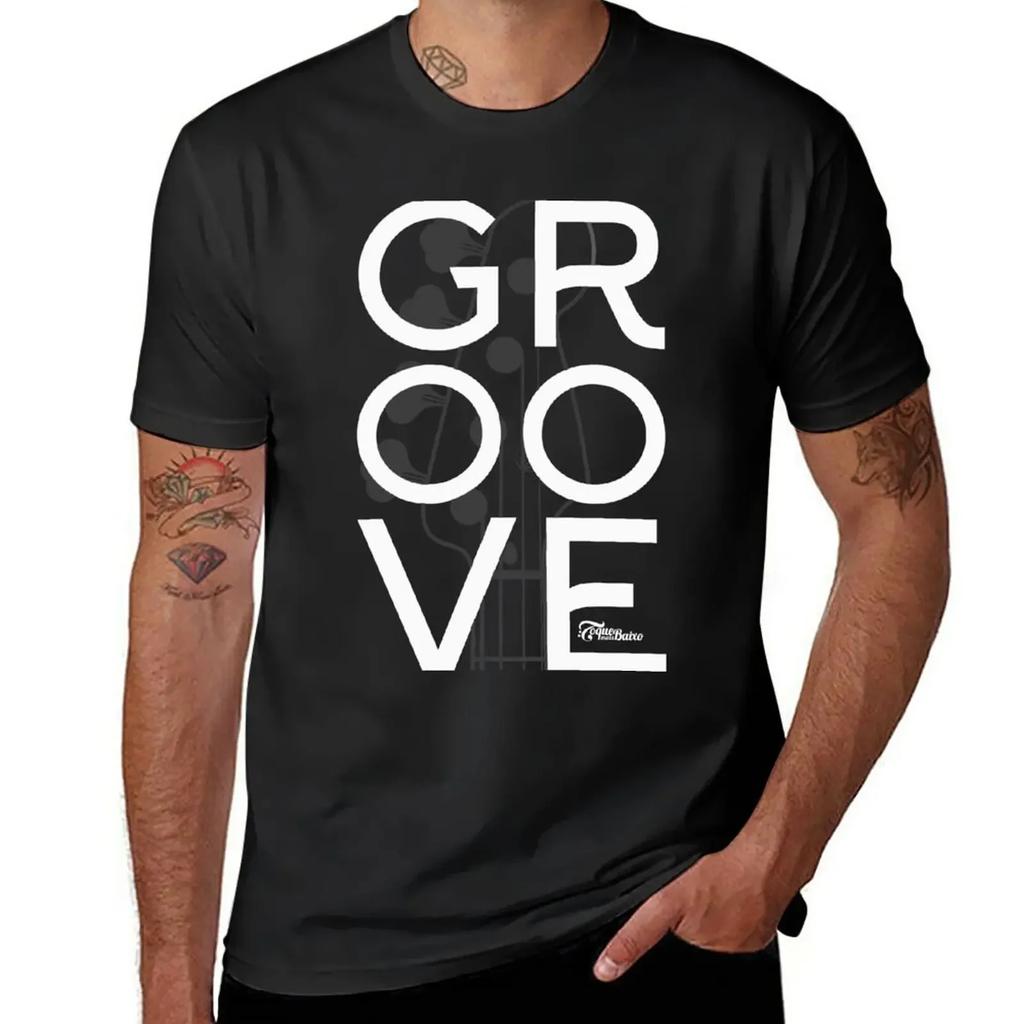 Groove To Bass Players T-Shirt Plain Aesthetic Clothing Mens Clothes