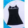 Women's New Matching Color Double Strap Skirt Slim Sexy Onepiece Shorts Bikini Swimsuit