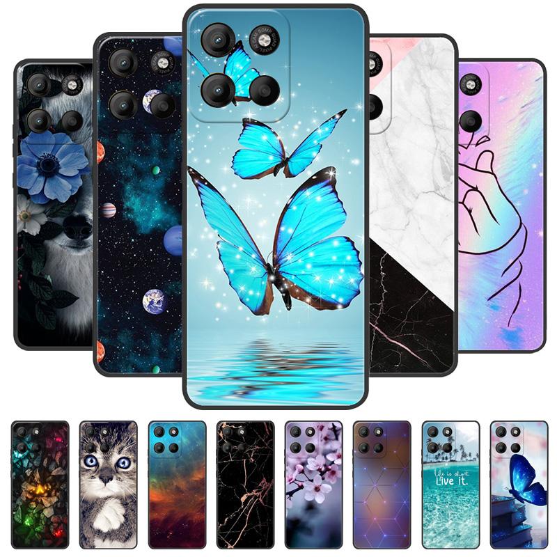 For Motorola Moto G15 Case MotoG15 Back Cover Fashion Butterfly Soft TPU Silicone Shell For Moto G14 G15 G24 G34 4G Fundas