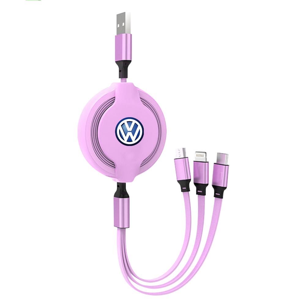 Multifunctional Fast-charging Charging Cable USB Data Cable Valve Cap For VW MK6 Golf 6 GTI Touareg Jetta GTD Tiguan Passat Polo Sx5