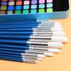 JOWOART 15 bucăți din nailon alb perie pentru vopsea acuarelă din lemn de mesteacăn tijă lungă pictură artistică cu cap rotund perie pentru guașă instrument de artist