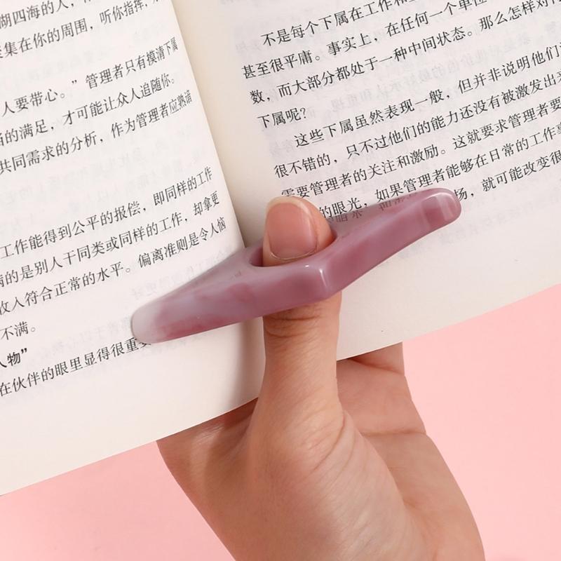 2x/Set Reading Thumb Holder Resin Bookmarks Book Page Holder Thumb Reader Thumb Bookmarks Holder for Easy Reading