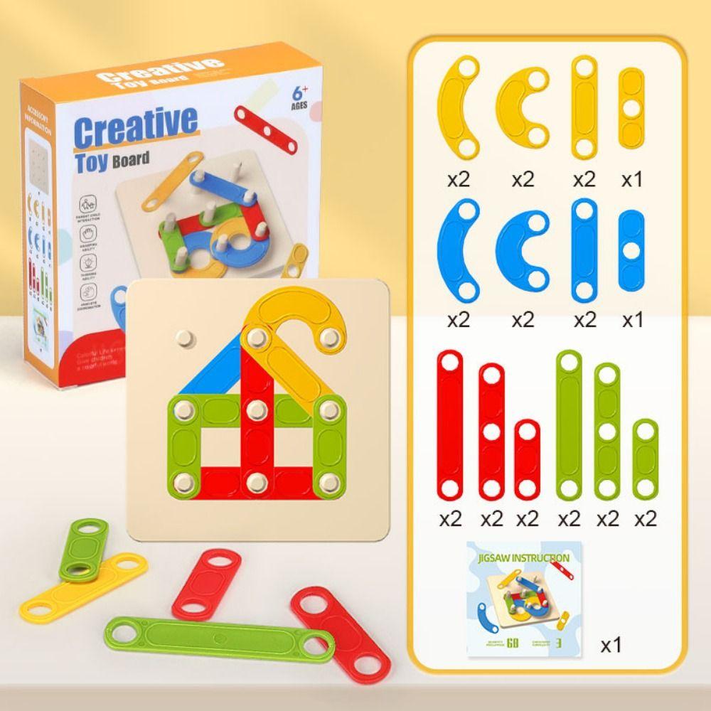 Game Jigsaw Board Matching Column Toys Variable Shape Construction Puzzle Set  Kids Gift