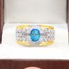 Blue Topaz Oval Cut Gemstone With 925 Sterling Silver Ring For Men's #A898 JL375669060712