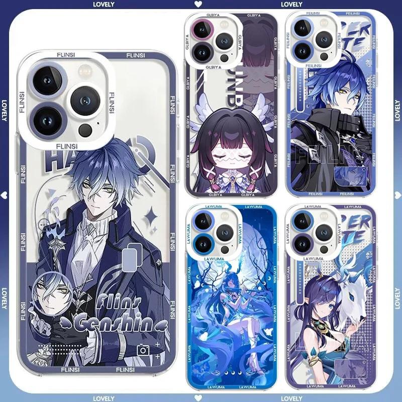 Genshin Impact Lauma Flins Columbina Phone Case For IPhone 11 12 14 15 16 Pro Max Mini X XS Max 7 8 6 6S Plus Transparent Cover