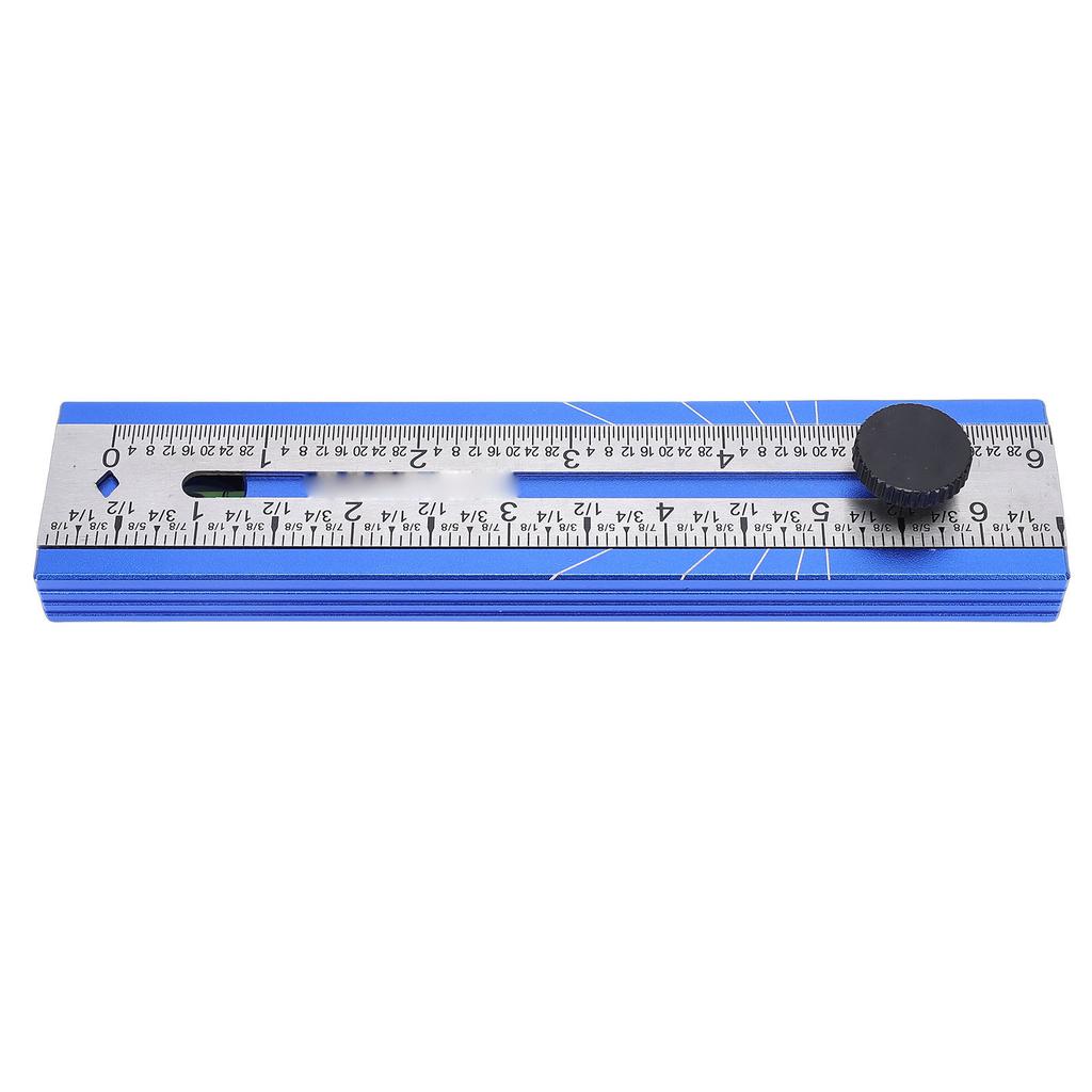 Folding Measuring Ruler Multi Angle Adjustable Woodworking Marking Ruler with Bubble Level and Knob Aluminum Alloy Blue