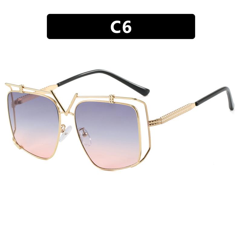 Oversized Sunglasses Women For Men Vintage Sun Glasses Punk Popular Outdoor Luxury Brand Designer Metal Hollow Eyewear Uv400
