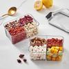 Floral Square Tea Box 460ml with Four Airtight Food-Grade Plastic Compartments