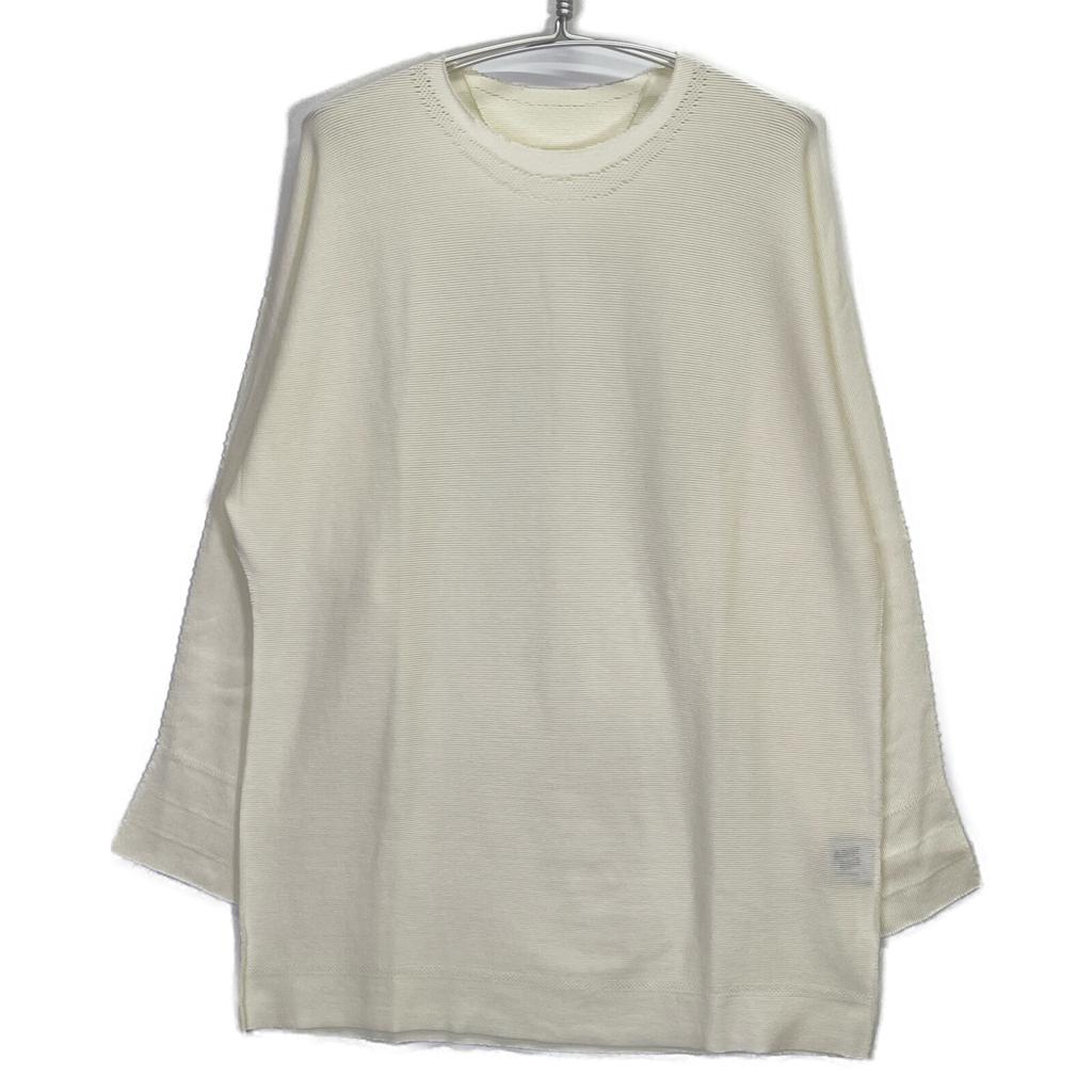 ISSEIMIYAKE A.POC AT11KK414 White Cotton X Nylon Long Sleeve Design Knit Pullover Tops 3 whiteUsed