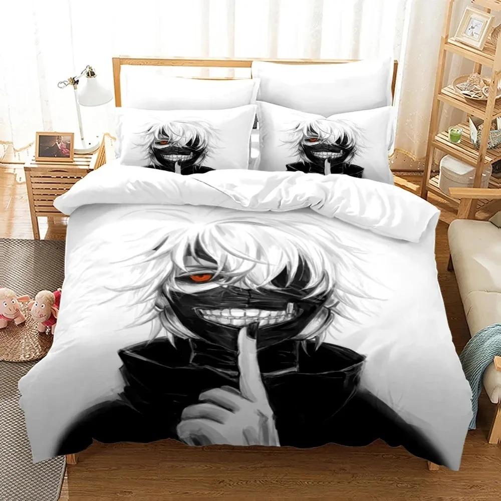 3D Print Anime Tokyo Ghoul Bedding Set Duvet Cover Pillowcase Comforter King Queen Size Boys Adult Bedding