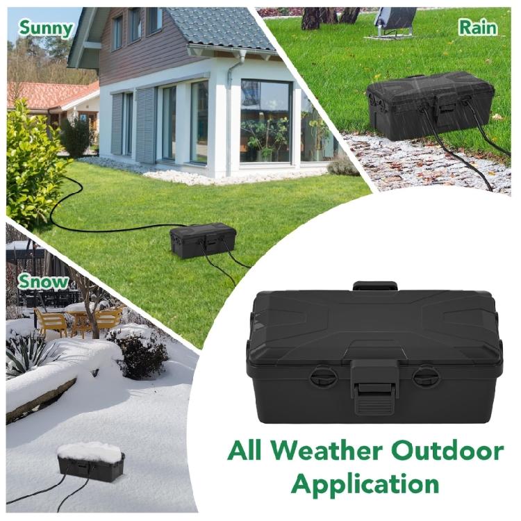 6Port Weatherproof Electrical Box Junction Box Heavy Duty PP Construction Outdoor Use for Lighting EV Chargers Pool