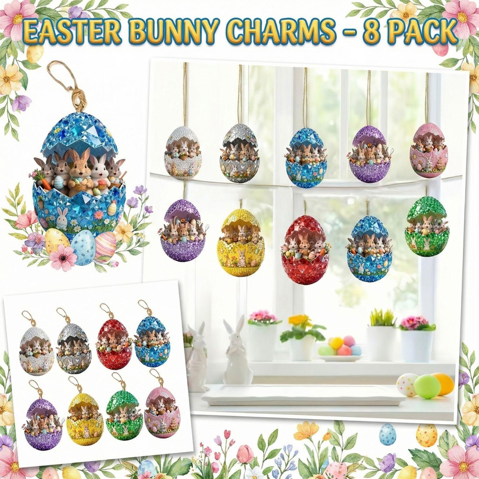 

2D Flat Wooden Easter Ornaments - Bunny And Egg Pendants, Spring-themed Door, Wall, And Holiday Tree Decorations One Size