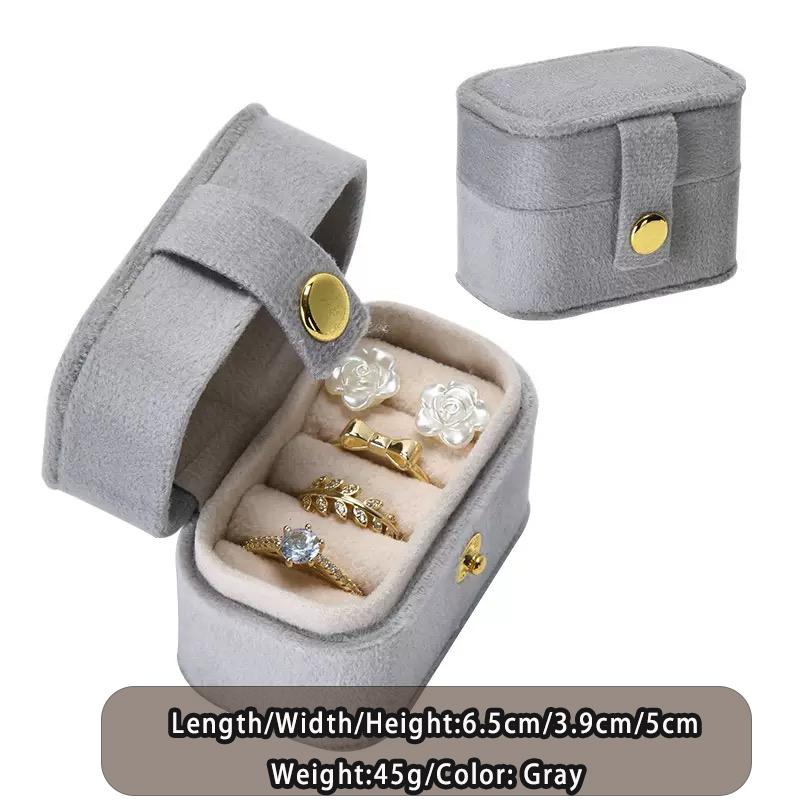 High End Velvet Portable Jewelry Rings Jewelry Box Compact Travel Earring Storage Box Mini Exquisite Packaging Box 2026 New Box