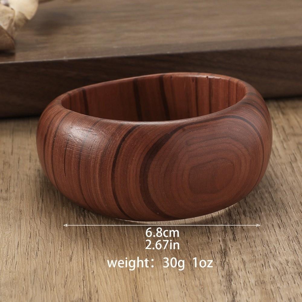 Square Wood Grain Bangle Geometric Burlywood Hand Ring Simple Wooden Bracelet  Daily